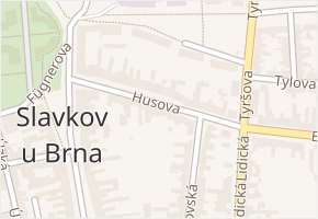 Husova v obci Slavkov u Brna - mapa ulice