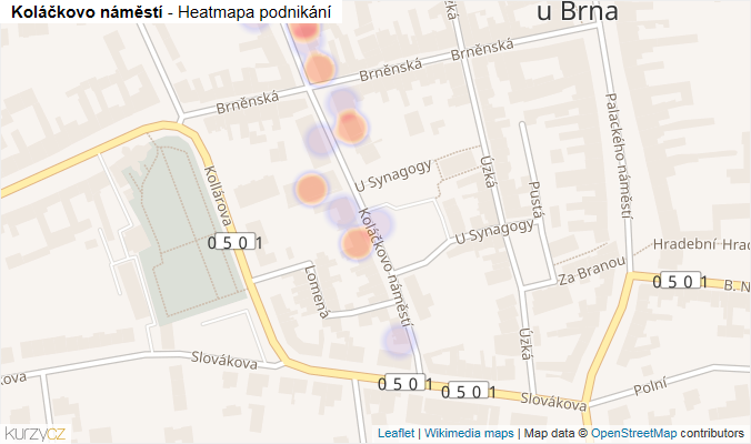 Mapa Koláčkovo náměstí - Firmy v ulici.