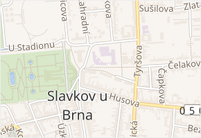 Komenského náměstí v obci Slavkov u Brna - mapa ulice