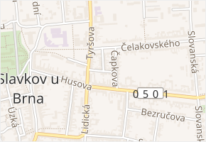 Mánesova v obci Slavkov u Brna - mapa ulice