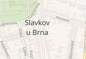 Palackého náměstí v obci Slavkov u Brna - mapa ulice