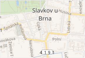 Pustá v obci Slavkov u Brna - mapa ulice