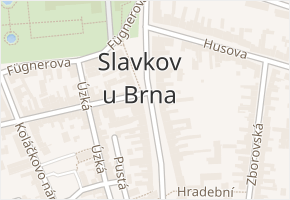 Slavkov u Brna v obci Slavkov u Brna - mapa části obce
