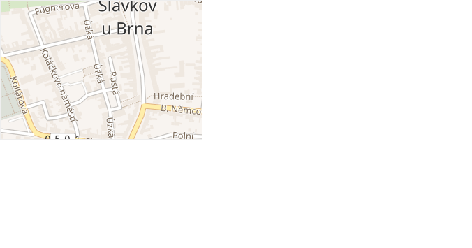 Úzká v obci Slavkov u Brna - mapa ulice