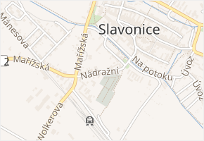 Nádražní v obci Slavonice - mapa ulice