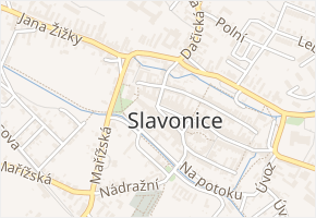 náměstí Míru v obci Slavonice - mapa ulice