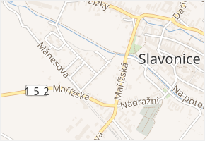 Petra Bezruče v obci Slavonice - mapa ulice