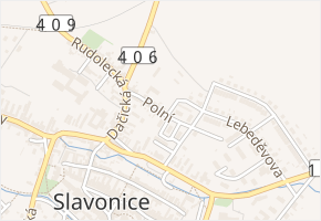 Polní v obci Slavonice - mapa ulice