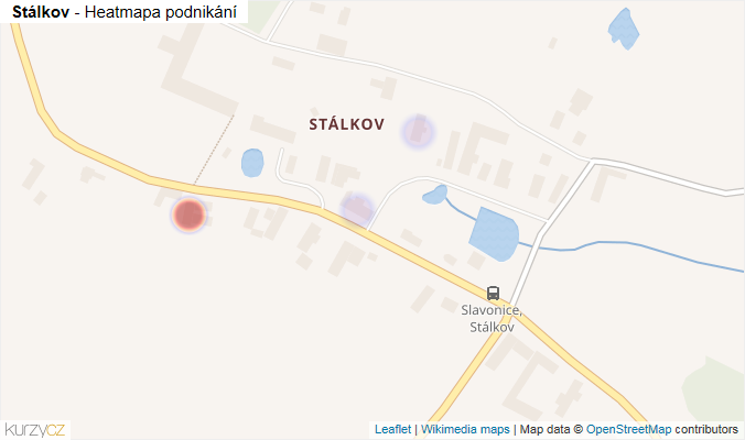 Mapa Stálkov - Firmy v části obce.