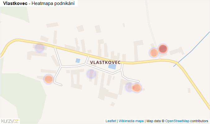 Mapa Vlastkovec - Firmy v části obce.