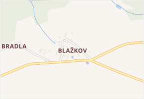 Blažkov v obci Slavoňov - mapa části obce