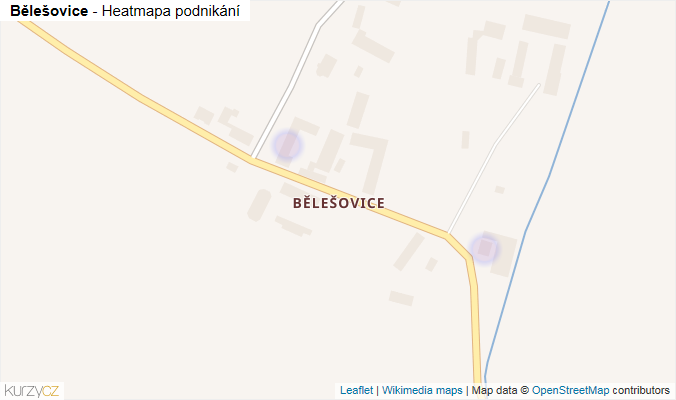 Mapa Bělešovice - Firmy v části obce.
