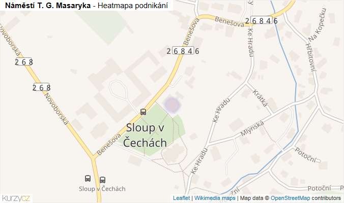 Mapa Náměstí T. G. Masaryka - Firmy v ulici.
