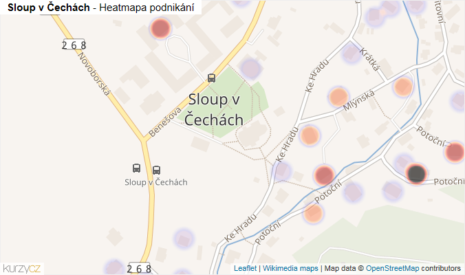 Mapa Sloup v Čechách - Firmy v části obce.