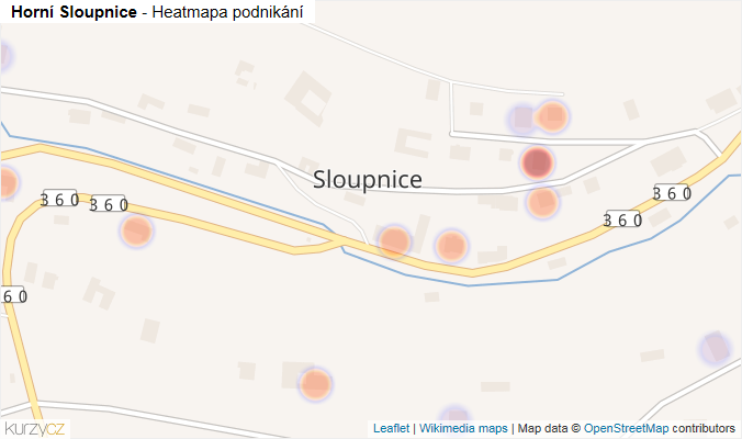 Mapa Horní Sloupnice - Firmy v části obce.