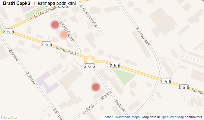Mapa Bratří Čapků - Firmy v ulici.