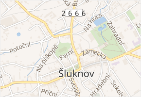 Farní v obci Šluknov - mapa ulice