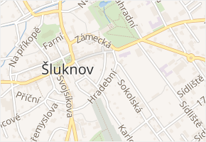 Průchod v obci Šluknov - mapa ulice