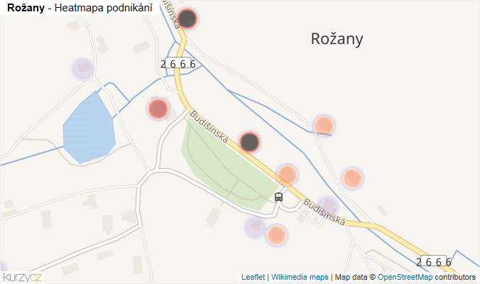 Mapa Rožany - Firmy v části obce.