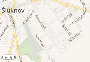 Sokolská v obci Šluknov - mapa ulice