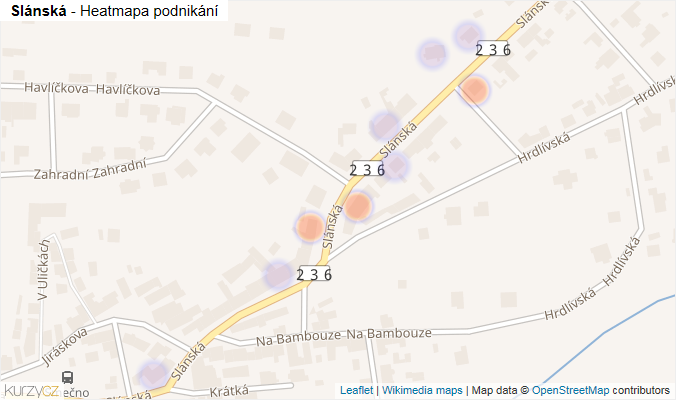 Mapa Slánská - Firmy v ulici.