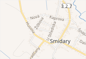 Družstevní v obci Smidary - mapa ulice