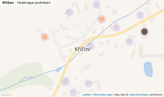 Mapa Křičov - Firmy v části obce.
