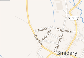 Nová v obci Smidary - mapa ulice
