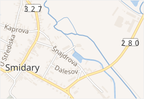 Podhradská v obci Smidary - mapa ulice