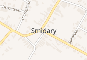 Smidary v obci Smidary - mapa části obce