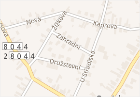 Zahradní v obci Smidary - mapa ulice