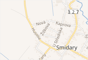 Žižkova v obci Smidary - mapa ulice