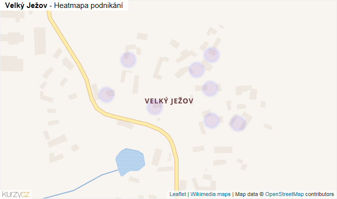Mapa Velký Ježov - Firmy v části obce.