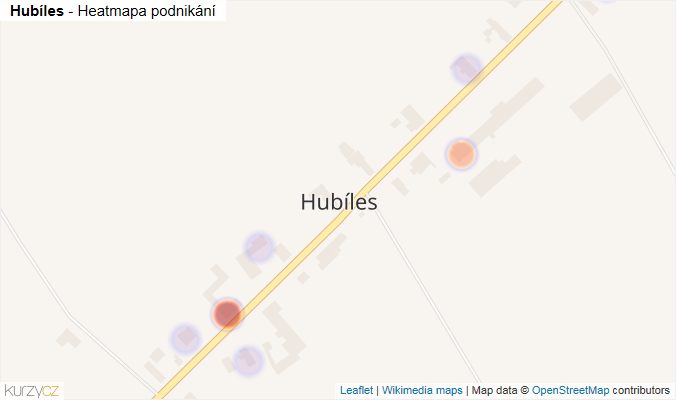 Mapa Hubíles - Firmy v části obce.