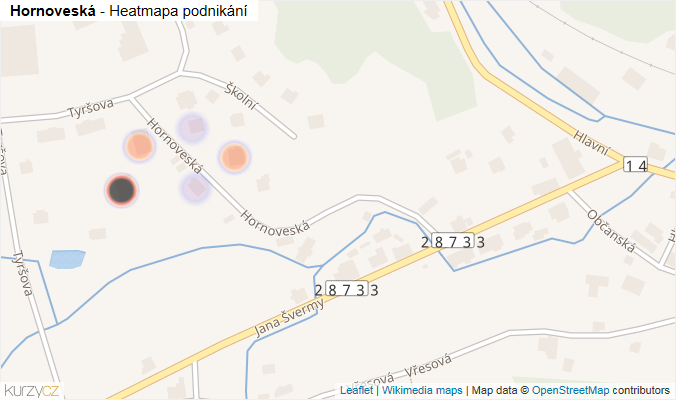 Mapa Hornoveská - Firmy v ulici.