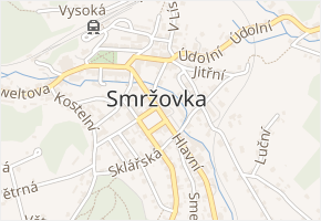 Lidické náměstí v obci Smržovka - mapa ulice