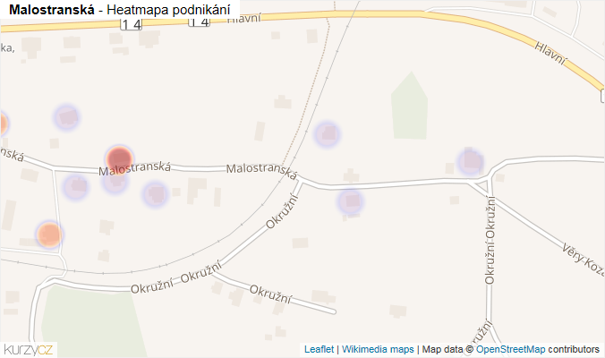 Mapa Malostranská - Firmy v ulici.