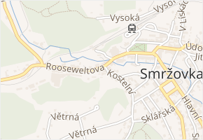 Rooseweltova v obci Smržovka - mapa ulice