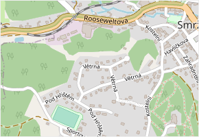 Větrná v obci Smržovka - mapa ulice