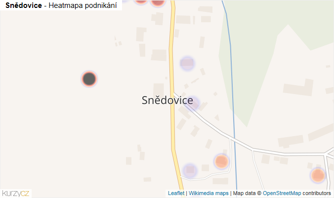 Mapa Snědovice - Firmy v části obce.