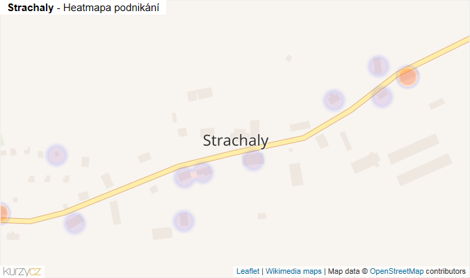 Mapa Strachaly - Firmy v části obce.