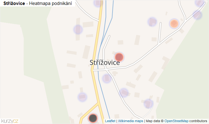 Mapa Střížovice - Firmy v části obce.