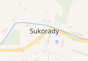 Sukorady v obci Snědovice - mapa části obce