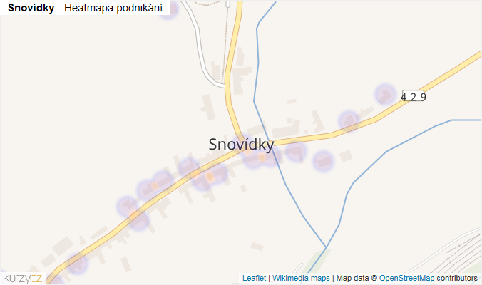 Mapa Snovídky - Firmy v části obce.