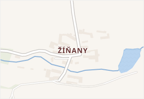 Žíňany v obci Soběhrdy - mapa části obce