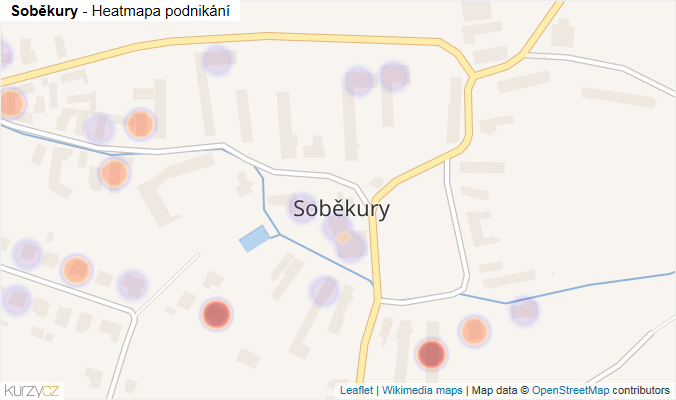 Mapa Soběkury - Firmy v části obce.