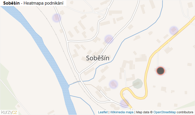 Mapa Soběšín - Firmy v části obce.