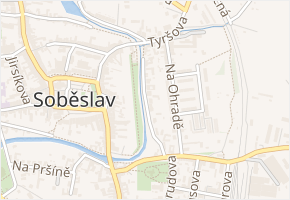 Chvalovského nábřeží v obci Soběslav - mapa ulice