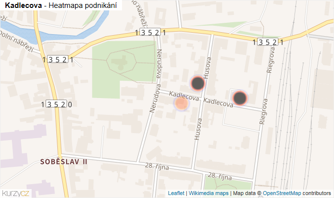 Mapa Kadlecova - Firmy v ulici.