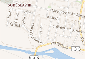 Lesní v obci Soběslav - mapa ulice